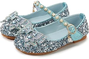 LOBTY Fille Chaussures de Princesse Paillettes Chaussures Ballerines Cristal Chaussures Sandales Mariages Boule Anniversaire Fête Noël Halloween Carnaval Enfants Chaussures