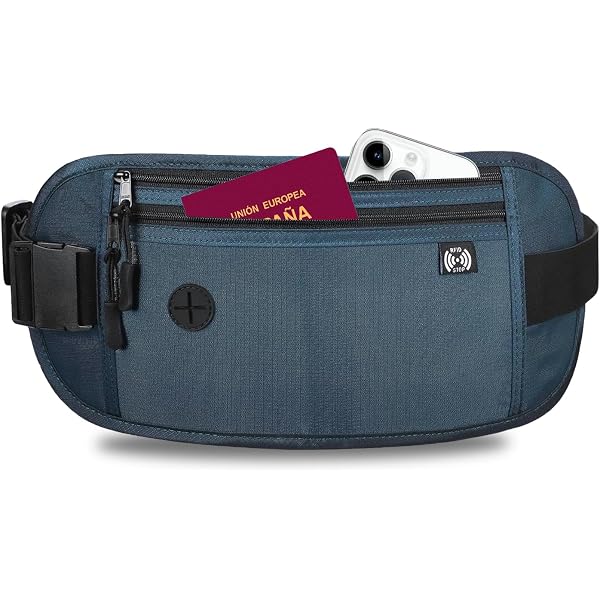 SPOKKI Ceinture De Voyage Antivol RFID - Sac Banane Discret Et Sécurisé Pour Homme & Femme, Protection Cartes & Passeport (Noir)