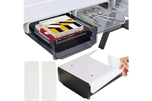 Katleay Boîte à Tiroirs Cachée, Tiroir Auto Adhésif, Tiroir de Rangement sous Le Bureau, Tiroir Caché Dautocollant de Bureau Créatif, pour Maison, l'École, Bureau (21 x 17.5 x 7 cm)