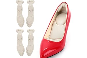 WLLHYF 2 pary wkładek na pięcie, oddychające, gąbkowe, wygodne ścinane poduszki na obcasie, wkładki na wysokim obcasie, dla kobiet, luźne buty, śródstopia, ból stóp (kolor skóry)