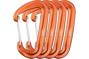 ‎TRIWONDER TRIWONDER Karabiner mit 1200kg Belastbarkeit, Karabinerhaken Schlüsselanhänger aus Aluminium, D Form Karabiner Set für Hängematten, Camping, Wandern, Angeln