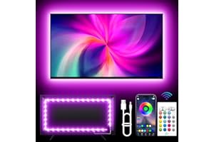 KANTUTOE TV LED Lights Strip, 4m RGB TV Backlight for 32-55in TV, Music Sync, Bluetooth APP & Remote Control USB Powered LED Lights for Bedroom, Gaming Room, Home Décor