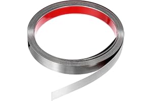 QUARKZMAN 19.7 pies x 0.79" Moldura de Pared Autoadhesiva de Acabado de Acero Inoxidable Cepillado, Tira de Metal Autoadhesiva, Suelo, Gabinete, Azulejos, Color Plata