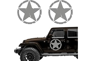Autodomy Pack 2 Unita Adesivo Stella Militare Auto Fuoristrada | Adesivi Stelle Durevole e Resistente Pioggia e UV | Stelle Adesive per Moto 4x4 Facile Installazione (Oro, 15 cm)