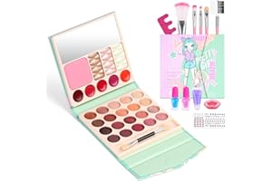 Aomig Zestaw kosmetyków dla dziewczynek, 36 sztuk, nadaje się do prania, 33 kolory, zabawka z lakierem do paznokci, szminka, kuferek na kosmetyki, mini zabawka, Halloween, Boże Narodzenie, urodziny,