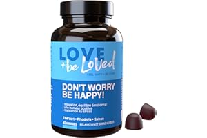 Love and be Loved | Gummies Safran, Rhodiola, L-Théanine | Anti-Stress et Bonne Humeur | 42 Gommes Vegan | Complément Alimentaire Stress Anxiété Iritabilité Nervosité | Made in France