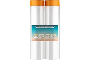 LLPT Tape and Drape Pre-Taped Masking Film | 2-Pack | Versatile Painter's Plastic Dust Sheets for Auto Wall Furniture Painting and Spraying Protection (MFT2002) | 200cm(Unfolded) x 20m