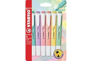 Highlighter - STABILO swing cool Pastel Wallet of 6 Assorted Colours