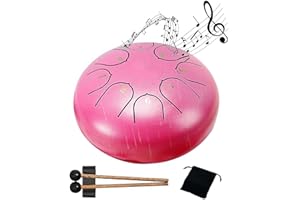 Yiokii Rain Drum for Outside Garden, Steel Tongue Drum Rain Chime, 6 Inch 8 Note Chakra Drum for Rain, Waterproof Musical Rain Drum for Garden, Enjoy the Rain Symphony