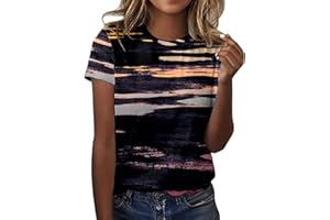 CGGMVCG Grafik-T-Shirts für Frauen Damen Täglicher Druck O Ausschnitt Tops Kurzarm Rundhals T-Shirt Übergroße T-Shirts für Frauen