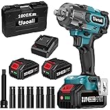Uaoaii 1000 Nm, avvitatore a percussione senza fili, coppia elevata, pistola a percussione a batteria 1/2 Power con batteria 