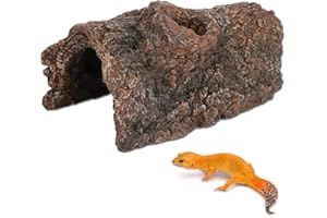 Esenlong - Caverna nascosta per tartaruga, simulazione in resina, albero corteccia anfibi per rettili nascondiglio grotta paesaggio basking piattaforma per scorpione lucertola