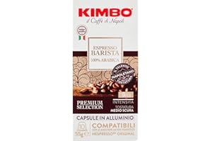Kimbo Capsule Compatibili Nespresso* Original in Alluminio - 100 Capsule - Espresso Barista 100% Arabica - 10 Confezioni da 10 Capsule