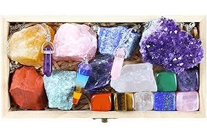 Nvzi Kristalle Heilsteine Set, Chakra Steine, Heilsteine Set, Trommelsteine Mischung, Bergkristall Rohstein, Edelsteine Heilsteine, Spirituelle Deko, Cristalle, Cristalle, Witchstone, Geschenk Set