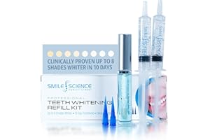 Smile Science Harley Street - Kit ricarica gel sbiancante denti professionale - Include ricariche gel sbiancante denti, smacchiatore e punte di precisione - Sicuro per smalto al 100% - Vegano