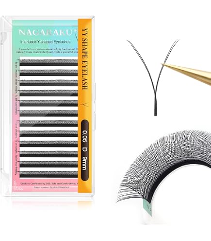 NAGARAKU YY Eyelash 4D Y Shape Double Tips Pre-faded Soft Light