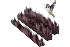 HYWEAN HSAFE Pinchos Antipalomas Plástico, Pinchos Anti Gatos Marrón, Ahuyentar Palomas, Palomas Pájaros Control Aplicable a Adecuado para el Techo del Balcón del Jardín (12pcs*33.5cm)