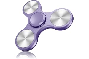 Aolcev Fidget Spinner Fidget Toy EDC Hand Spinner Metal Stainless Steel 4-10 Min Fast Bearing Spins Hand Spinner Tri Finger Gyro Toy Anxiety ADHD Stress Relief Toys for Kids Women Men-Silver Purple