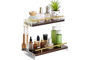 CWLAKON Organizer Bagno Mensola Doccia, 2 Livelli Scaffale portaspezie da cucina, Organizer Trucchi Multifunzione, Organizzatore Cosmetici Profumi, Organizzatore Della Cura Della Pelle per Bagno