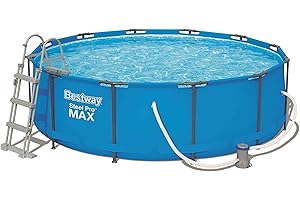 Bestway Round Frame Swimming Pool with Filter, Steel Pro Max, 12ft