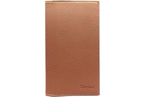Charmoni - Etui Porte chéquier Talon en Haut - 2 emplacements Porte Carte crédit - pièce d'identité - Cuir Vachette - 11 cm X 19 cm (Rose Nude)