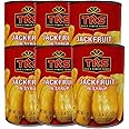 TRS Jackfruit in Syrup, Canned jackfruit, Ready to Eat, Jackfruit Chunks Used in both sweet and savory dishes, Indian Origin-565g (Pack of 6)