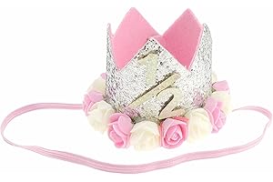 Glamour Girlz Boys Girls Cat Dog Pet Glitter 6 Months Old Birthday King Crown Princess Tiara Costume Party Photo Prop Headband Hat
