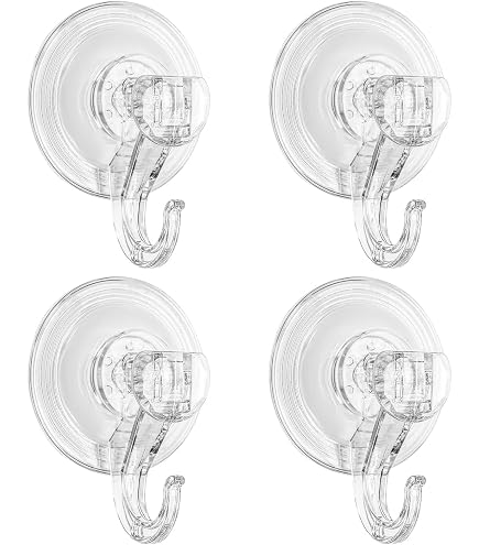 6 Stück Saugnapfhaken Transparent - Starke Haken Ohne Bohren Für Fenster, Fliesen & Glas, Trägt Bis 3 Kg, Durchmesser 6.8 Cm