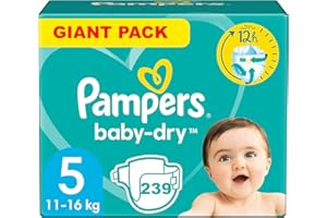 PAMPERS BABY-DRY TAILLE 5 239 COUCHES (11-16 KG)