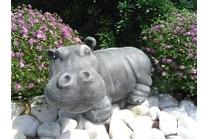 ‎STEINFIGUREN SPICKER STEINFIGUREN SPICKER Steinfigur Nilpferd, 163/1 Gartenfigur Steinguss Tierfigur Basaltgrau