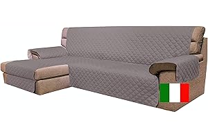 Moonange - Funda para Chaise Longue 3 Plazas - Asiento de 240 cm - Impermeable, Reversible y Antimanchas - Protector de Muebles Antideslizante y Resistente a los Arañazos - Color Gris Plomo