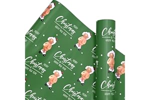 GYOUNGT 43CMx6M Christmas Wrapping Paper Roll, Funny Christmas Gif t Wrap Birthday Gif t Wrap Sheets for Birthday, Party Storage Festive Decoration