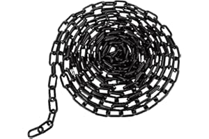 GBACHOOSE 6m x 6mm Chain Link Fence, Black Heavy Duty Chain Links, Metal Chain for Hanging Chairs, Fence, Gate, Gym, Bike Lock, Padlock, Weight Lifting