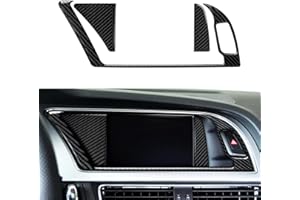 OYDDL Carbon Fiber Auto Mittelkonsole Navigation CD Panel Luftauslass Abdeckung Trim Kompatibel mit Audi A4 B8 A5 S4 S5 Q5 RS4 RS5 Interieur Zubehör (Navigationsbox-7inches)