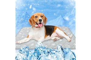 MH MYLUNE HOME Kühlmatte für Hunde Katze Thermochrome Hundekühlmatte Selbstkühlend rutschfest Wasserabsorbierend Tragbar Kühldecke für Hunde Hundedecke Kühlend Cooling Mat Dog- M 75 x 50 cm
