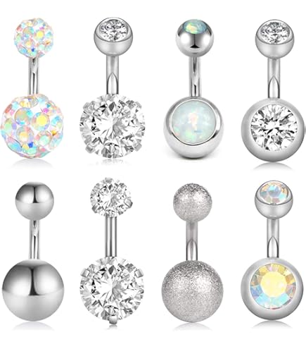 Piercing Nombril Cœur – Acier Chirurgical 316L – Pendentif Strass – Bijou Corps Femme