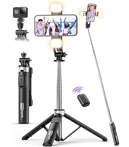 180 cm mobiele telefoon statief voor smartphone, stabiele uitbreidbare aluminium stangen & grotere en langere statiefpoten, mobiele telefoonhouder met afstandsbediening (180 cm met licht