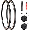 ZUKKA Pack of 2 700C Bicycle Tyres 700 x 32C Sheath Plus 2 Pack 700C Inner Tube 700 x 32C FV48 mm Compatible Road Bike 700 x 32C Tyres and Tubes