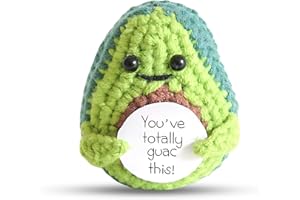 Driflo Handmade Emotional Support Pickle Cute Knitted Crochet Doll Pocket Hug Knitted Wool Ornaments Good Luck Gifts for Office Bedroom Table Decoration Ornament Birthday Gift (Avocado)