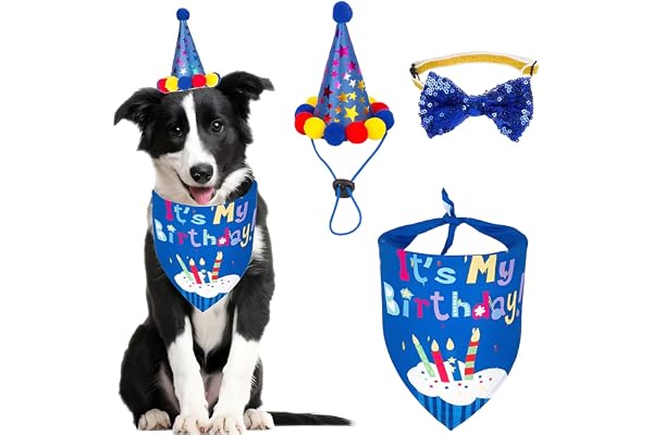 3 Pcs Dog Birthday Decorations,Dog Birthday Hat,Pet Birthday Hat,Soft and Lightweight for Pet Celebration Photography and Special Occasions Birthday Party Supplies