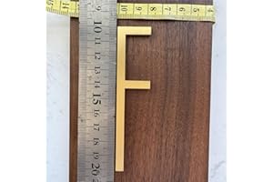 BWRMHME Selbstklebendes Wandtattoo aus massivem Messing, englische Buchstaben, Hausadresse, Zahlen, Goldbriefkasten, Zahlen, Shop, Studio, Name, DIY, Kombination, Hardware, Haus, Hotel, Tür, Name (F)