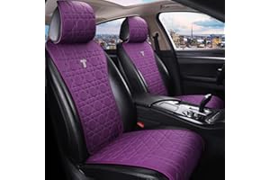 Menifomory Purple Universal Seat Covers for Cars Leather Auto Seat Cushion Fashion Car Seat Cover 2/3 Covered (C-Purple)