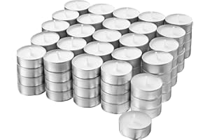 H HANSEL HOME Zestaw 100 białych świec podgrzewaczowych, 4 godziny palenia, bezpaliwowe Ø 38mm