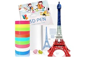 FUNMO Modèle de Dessin de Stylo 3D, Modèles de Stylo 3D pour Enfants, Modèles de Stylos 3D, Kit de Démarrage 3D, Filaments PLA, 20 Couleurs,5m, Enfants et Adultes de Bricolage pour Stylo 3D Cadeau Jouet