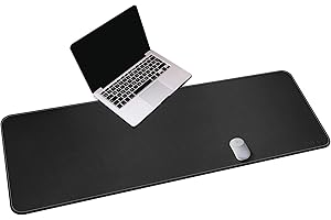 CENNBIE Alfombrilla de escritorio,140x40cm alfombrilla ratón de cuero, almohadilla de mesa, protector mesa escritorio de gran tamaño Impermeable y antideslizante，Apto para oficina/hogar(negro)