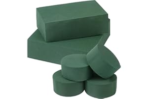 Nwvuop 7Pcs Floral Foam Blocks Round for Flower Arrangements - 2 Sizes (14×8×4.5cm, 8×8×4cm)