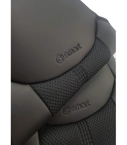 Top Car Athens | Ecopelle (Nero) & Bicolore (Grigio & Nero) | Sintetica Due Auto Coprisedili | Compatibile con Smart FORTWO (451) | Colore Nero & Grigio Nero