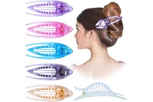 ‎RC ROCHE ORNAMENT RC ROCHE 6 Stück Haarspange Haarklammer Französisch Geschwungen für Damen Mädchen Fester Halt Ohne Rutschen Hochwertig Haare Hochstecken, Klein Transparent Multifarben