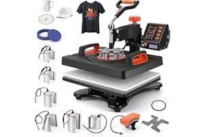 WEJIUAFB 11 in 1 Heat Press Machine 30×38 Cm, Swing Away Heat Press for Sublimation, t Shirt Pressing Machine Multifunction, Heat Press Transfer Machine Combo for t-Shirt Hat Cap Mug Plate Cap