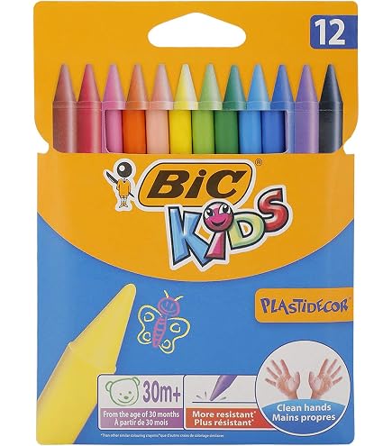 Lot De 12 Crayons De Cire Triangulaires - Poignée Confort, Non Toxiques, Pour Enfants